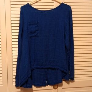 Flax linen long sleeve top